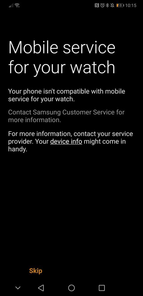galaxy watch huawei p20 pro