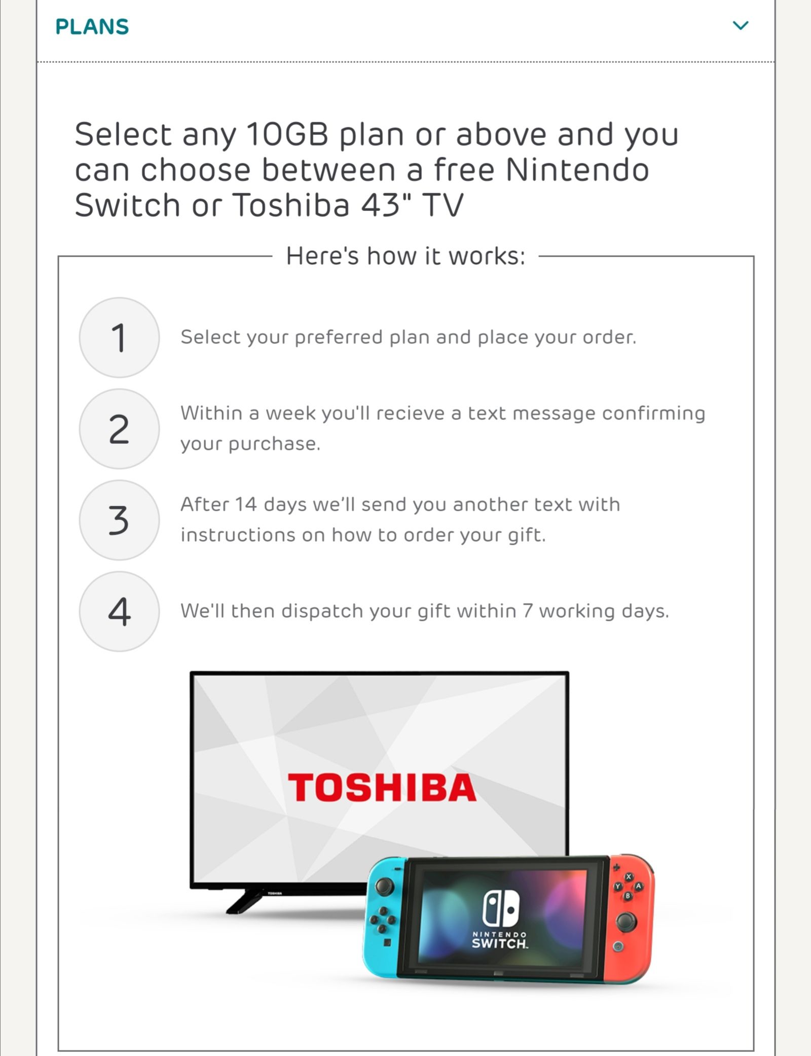 free nintendo switch with ee