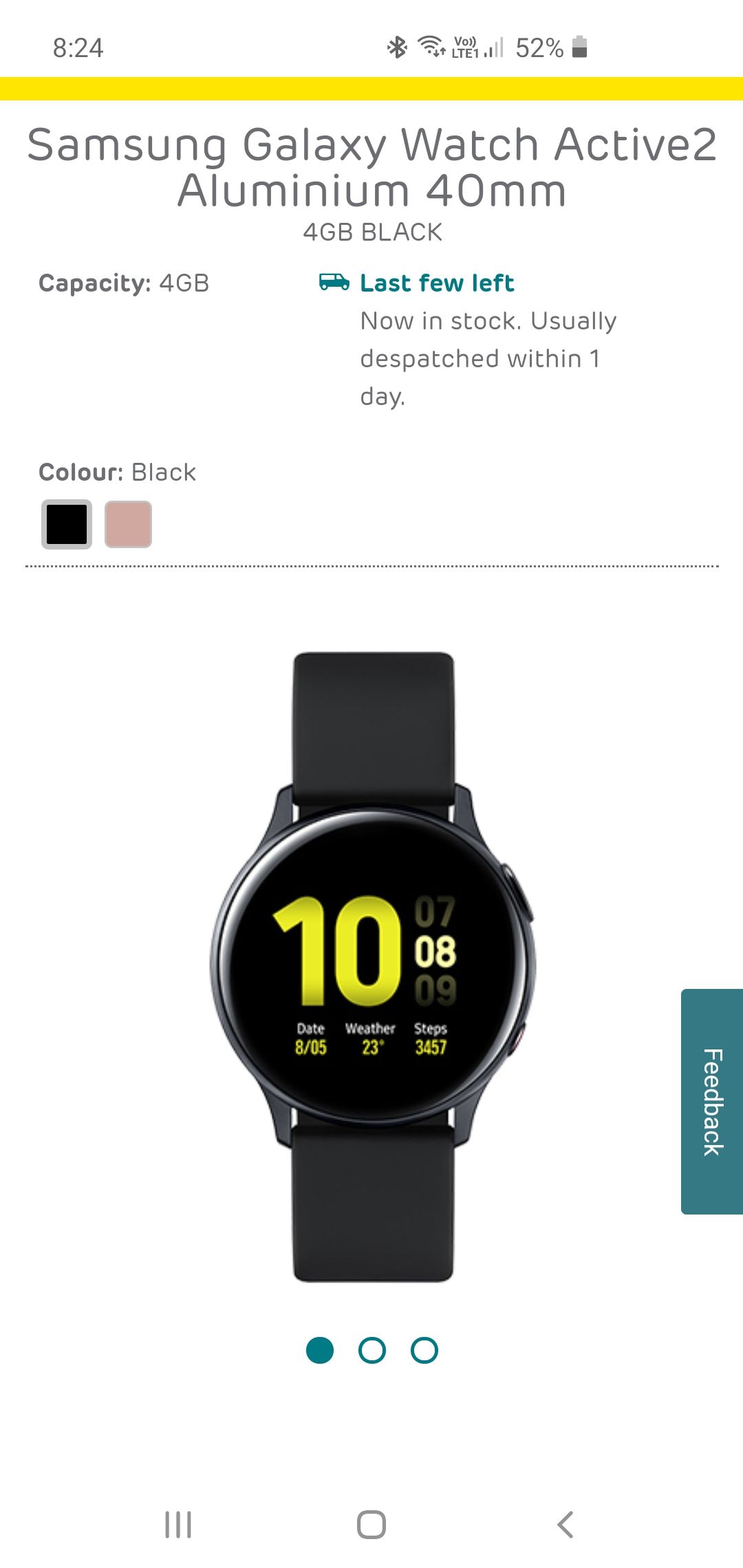 Galaxy watch clearance active 2 ee