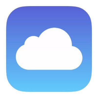 iCloud (white on blue).