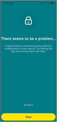 "There seems to be a problem" error message