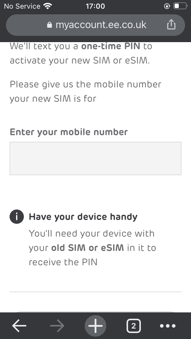 Activate new sim - The EE Community