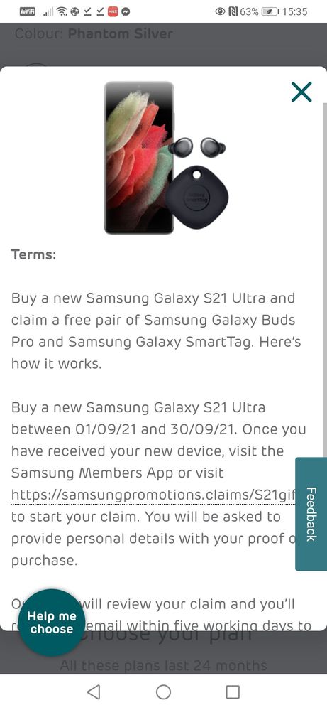 Claiming free galaxy discount buds