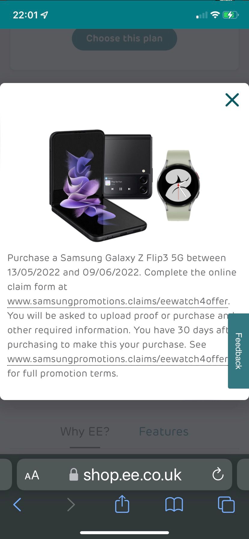 Claim samsung watch ee new arrivals