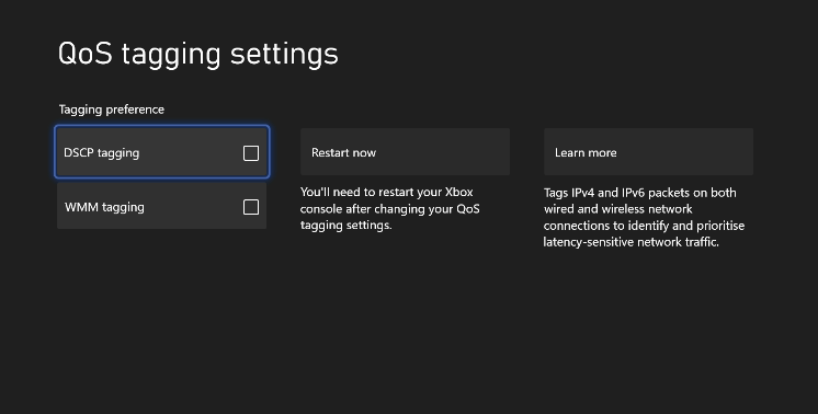 QoS settings
