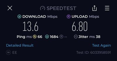 Outdoor speed test at New Cross