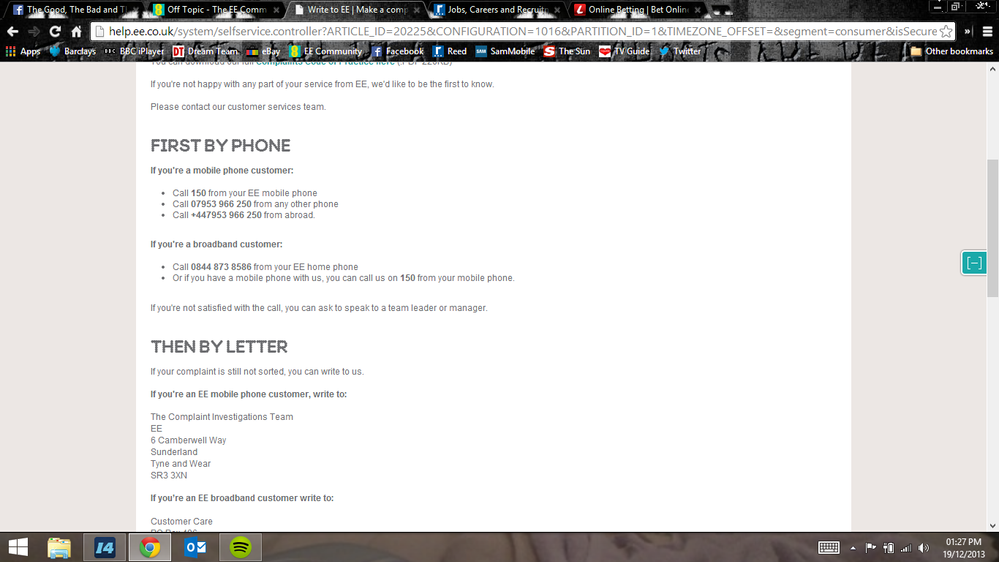EE Complaints Mailing Address