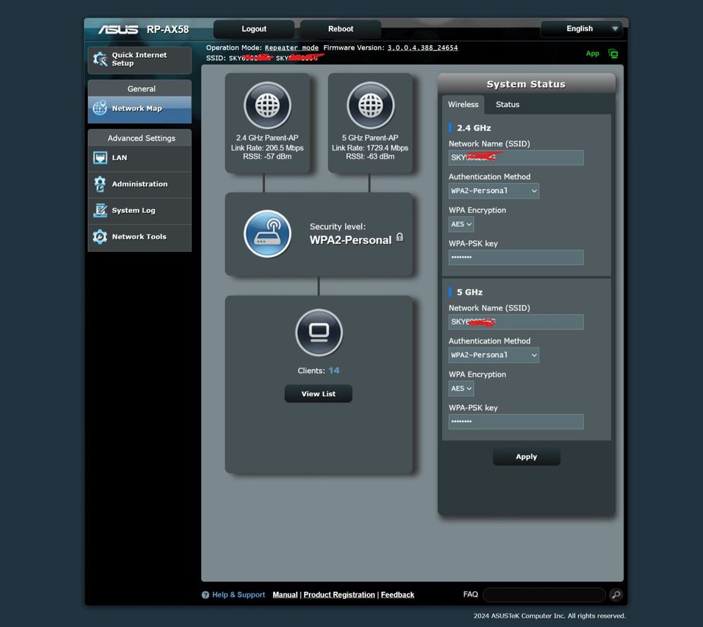Asus RP-AX58 to SW31B