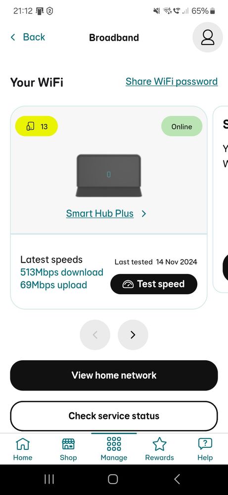 What the EE app shows