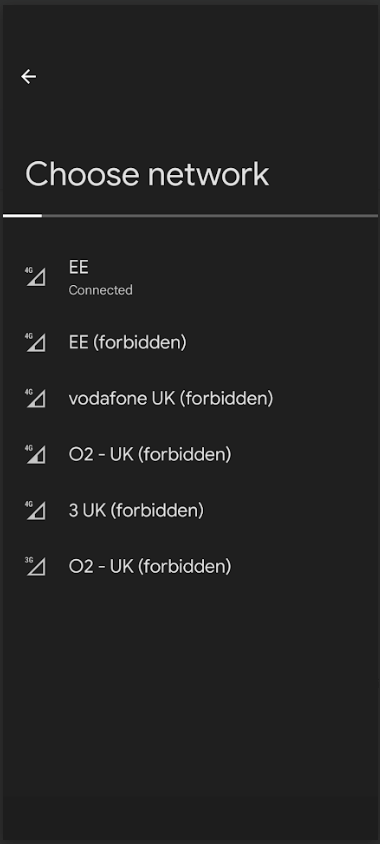 EE forbidden