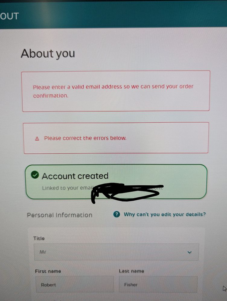 made account then email address rejected