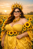 Queen of Sunflowers in golden light.png