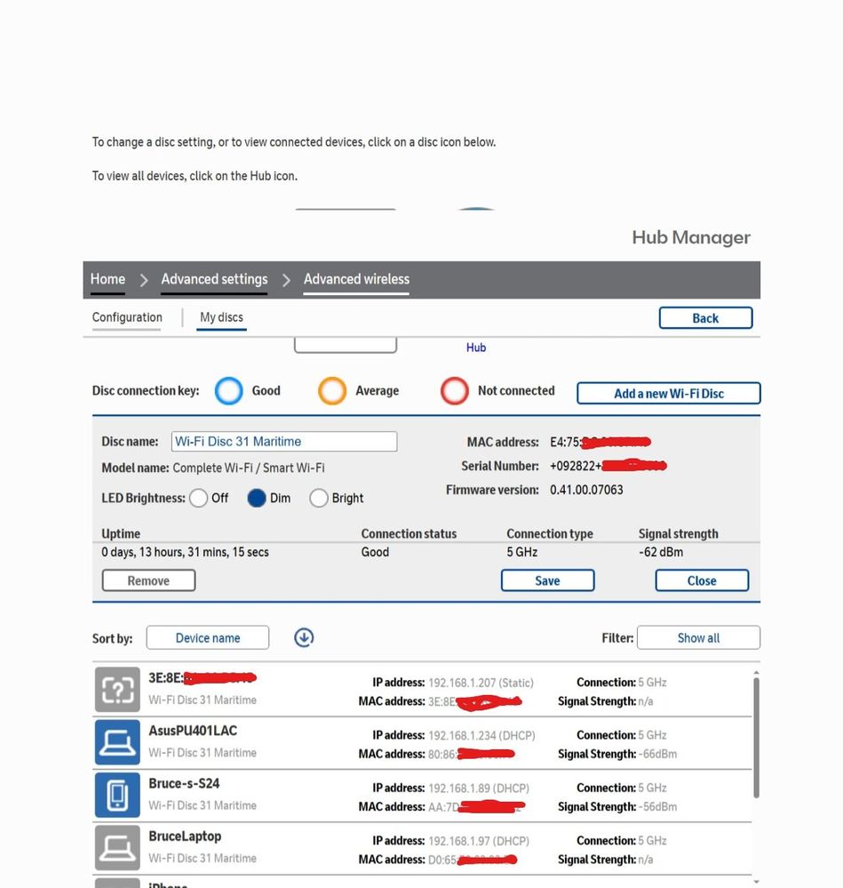 BT Smarthub 2 extenders wifi backhaul connected