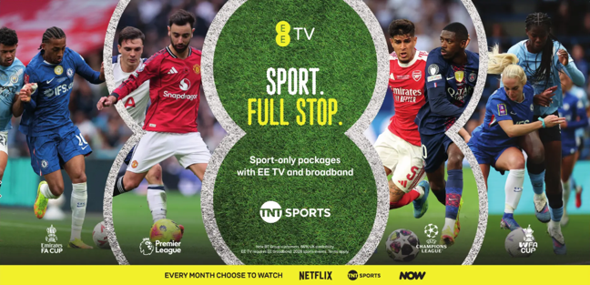 Sport. Full Stop. Get sport only packages with EE TV and broadband.