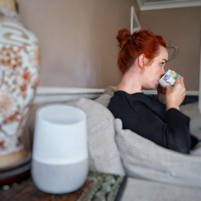 Toby & Roo EE2.jpg A photo of me taking full advantage of Google Home's hands-free remote capabilities.
