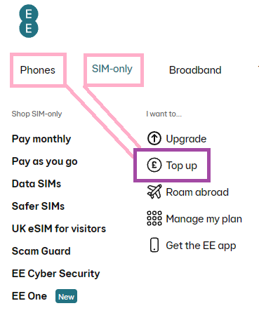 top-up-navigation- PC browser