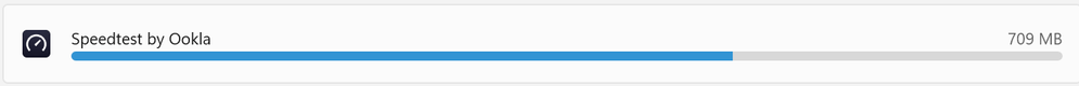Ookla via the windows app, data push.
